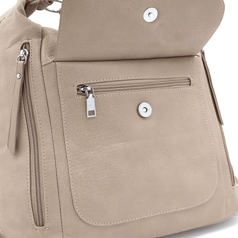 2 az 1-ben - Nagy táska és hátizsák Alora - világosbarna