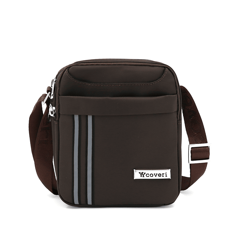 Kompakt férfi válltáska - sötétbarna