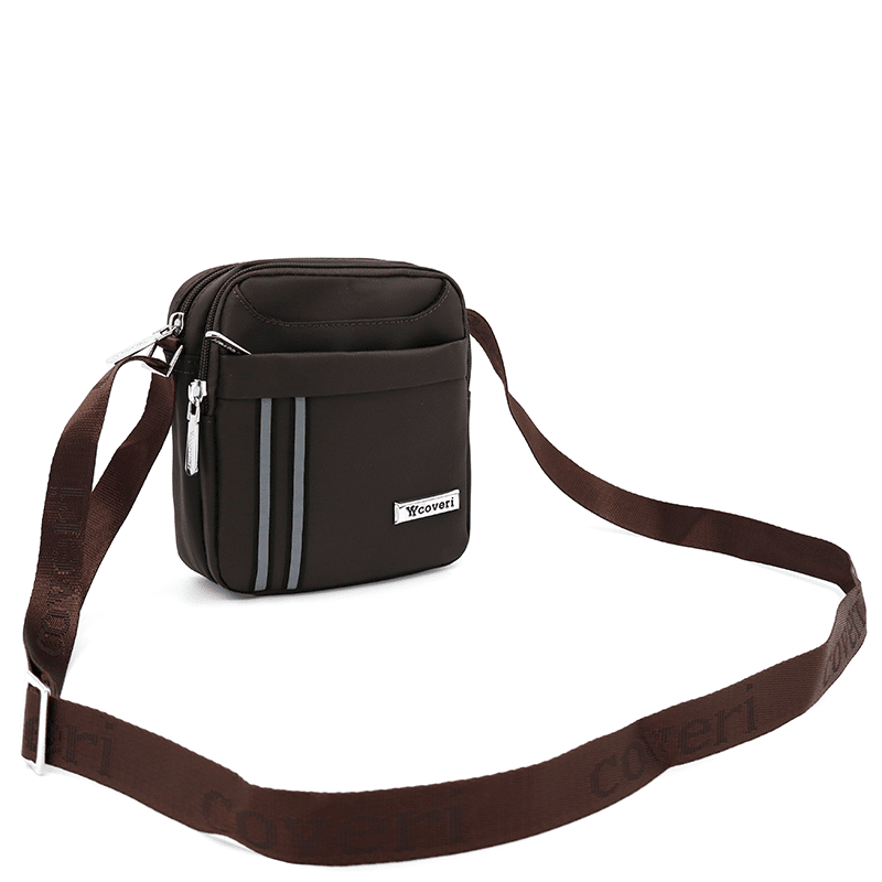 Kompakt férfi válltáska - sötétbarna