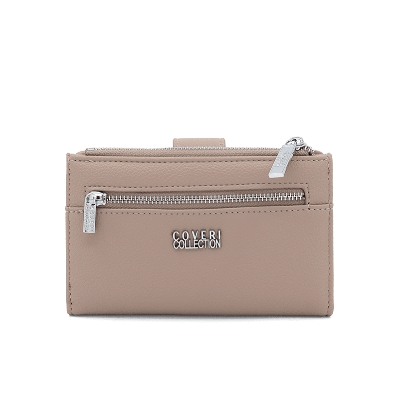 Modern női pénztárca - világosbarna