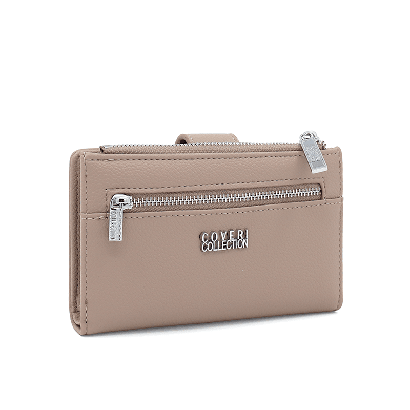 Modern női pénztárca - világosbarna