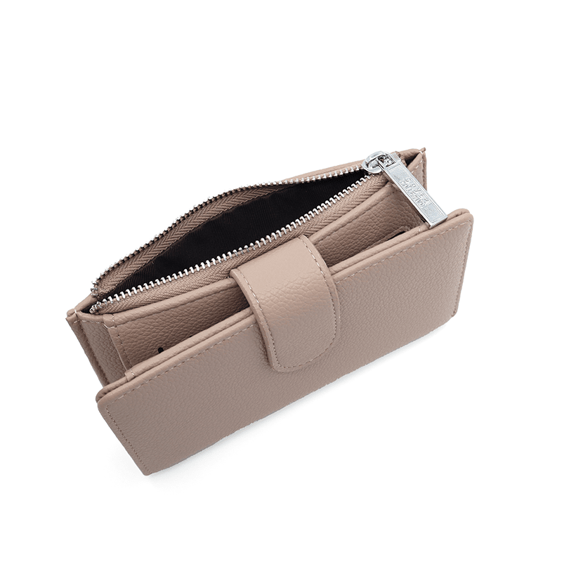 Modern női pénztárca - világosbarna