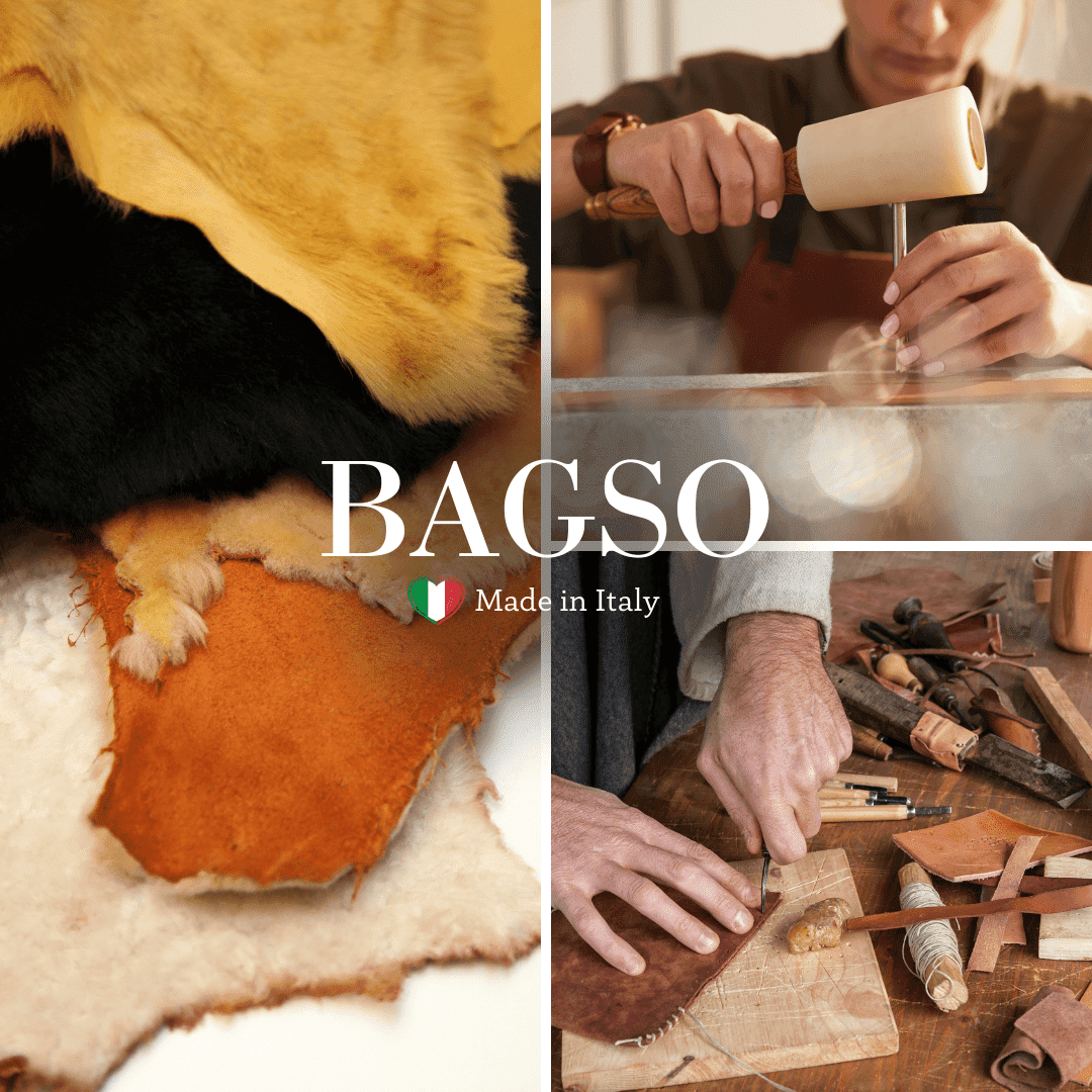 BAGSO természetes bőr válltáska - olasz zászló