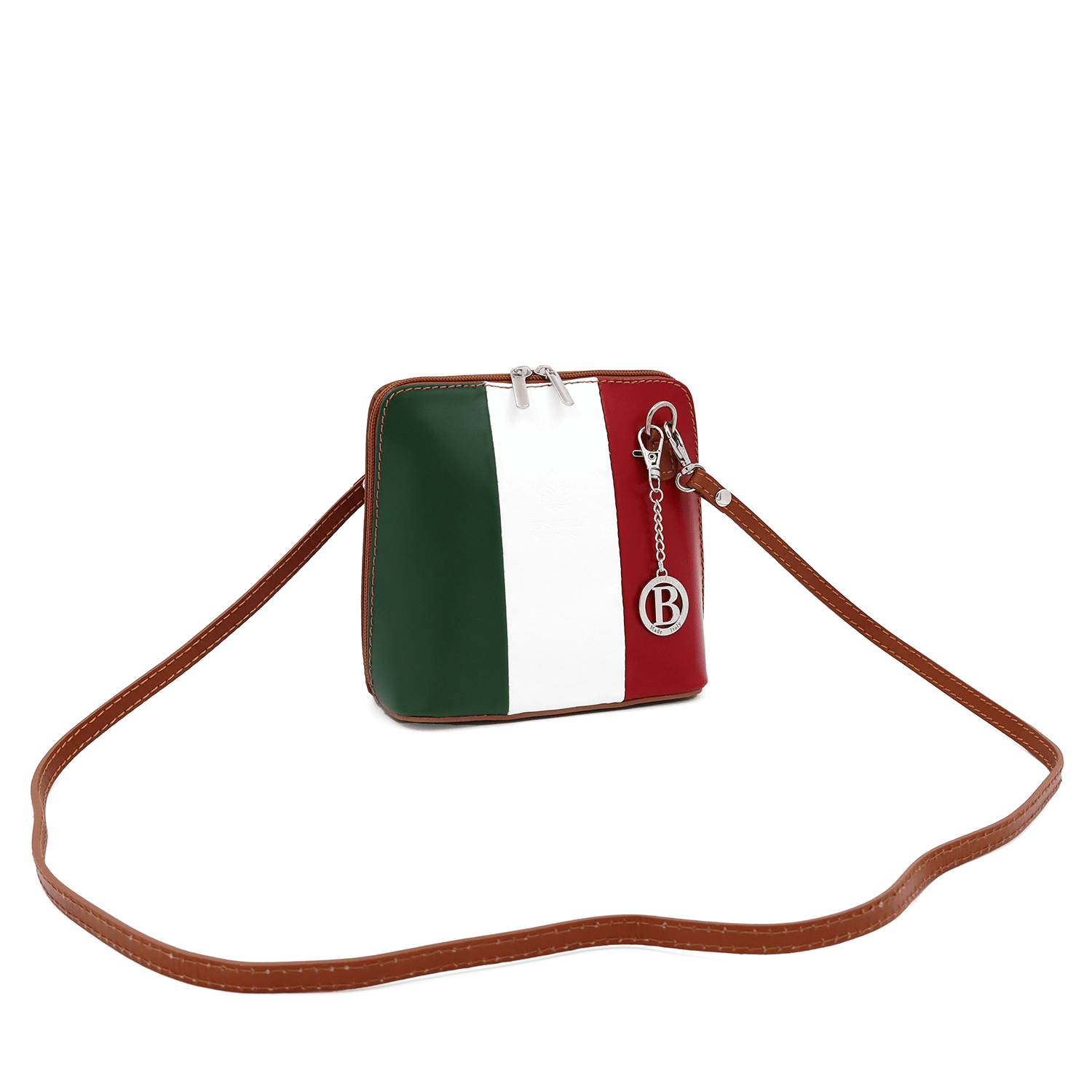 BAGSO természetes bőr válltáska - olasz zászló