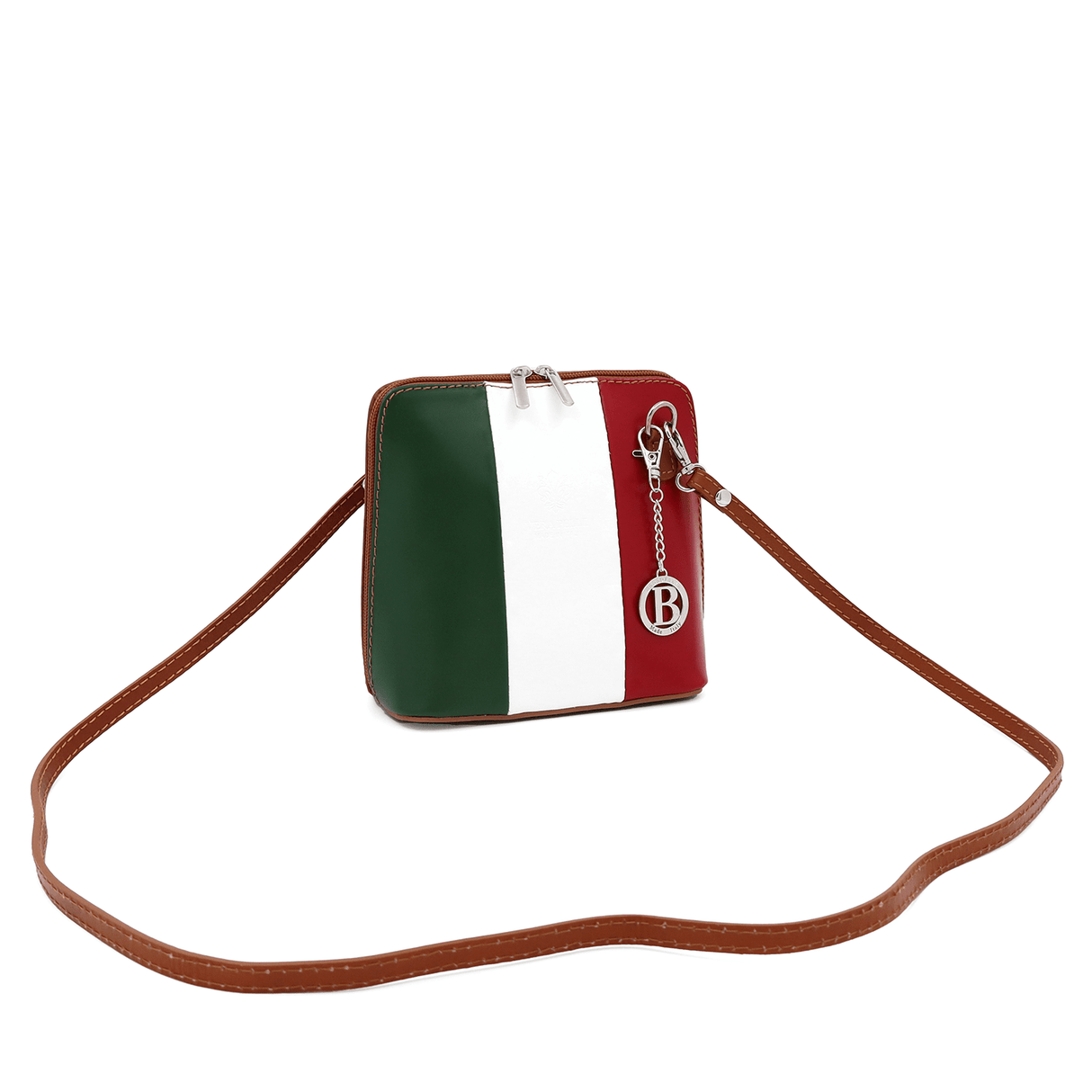 BAGSO természetes bőr válltáska - olasz zászló