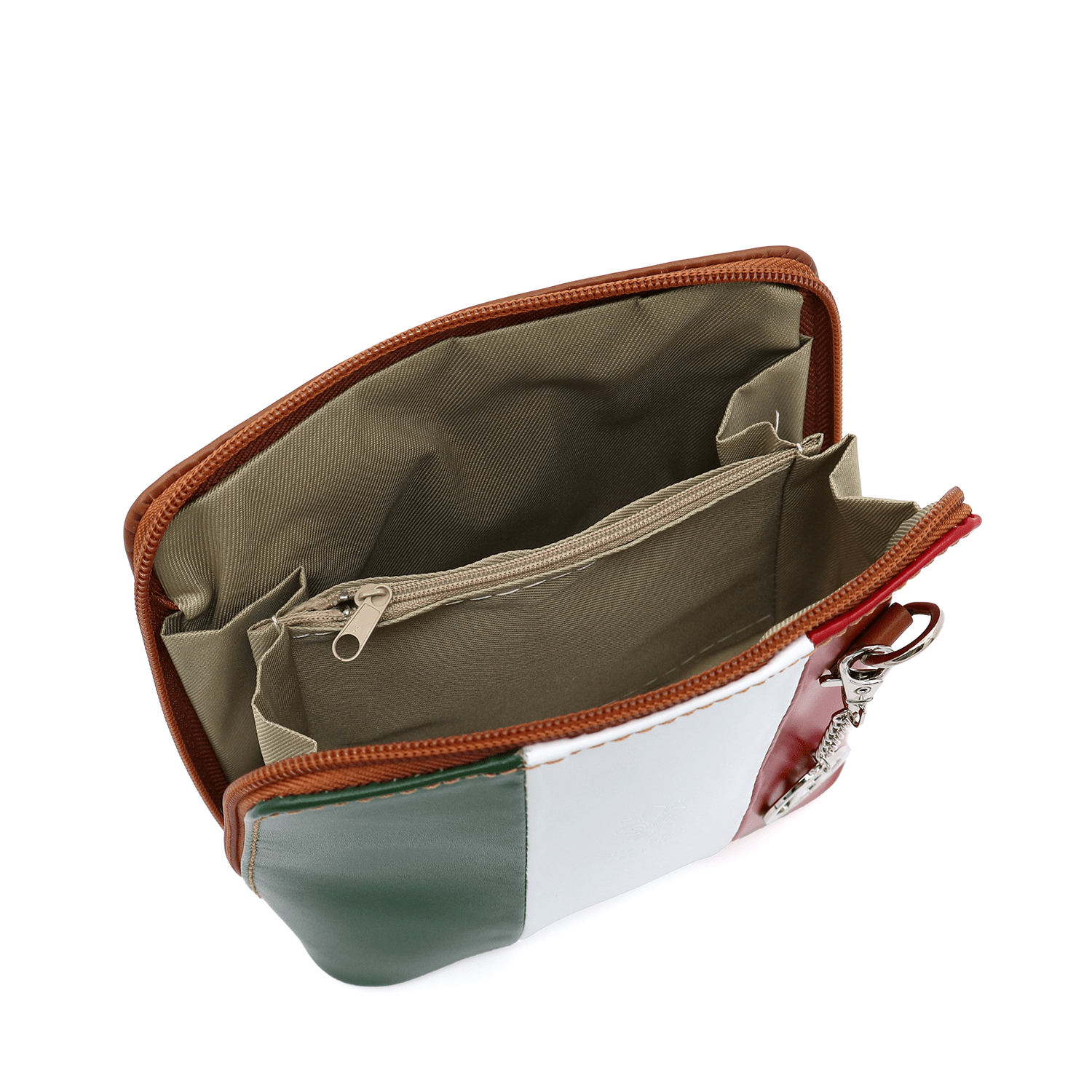 BAGSO természetes bőr válltáska - olasz zászló