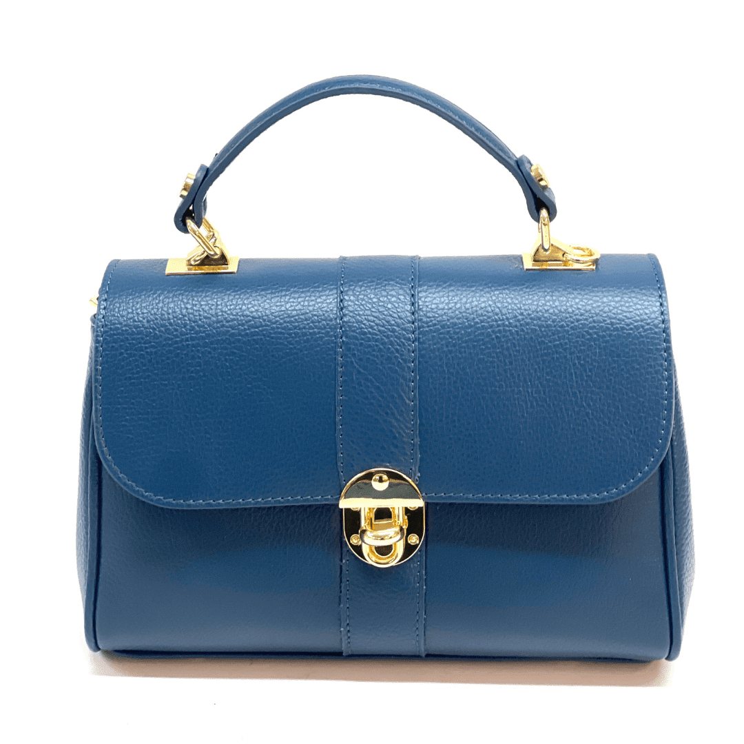 Női táska természetes bőrből Miriam - kék