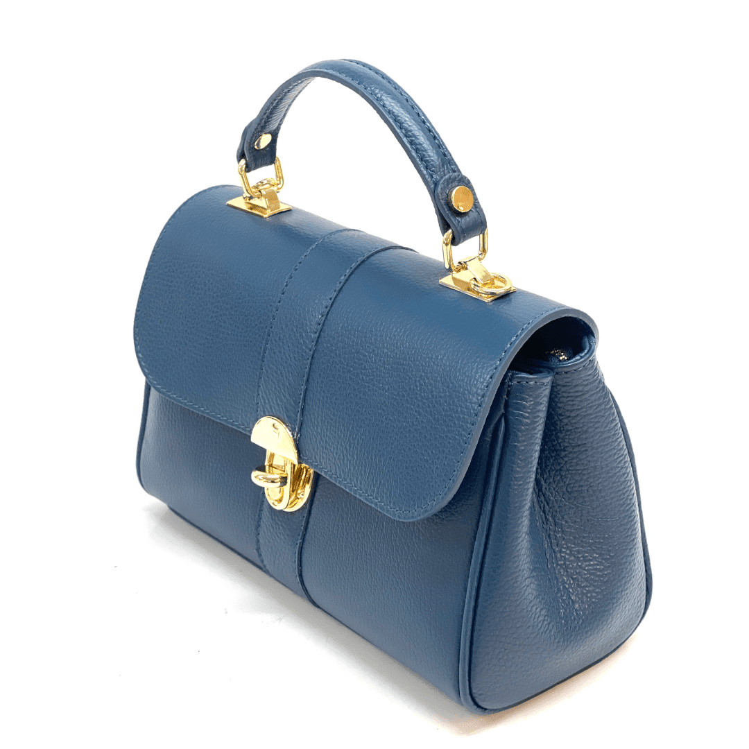 Női táska természetes bőrből Miriam - kék