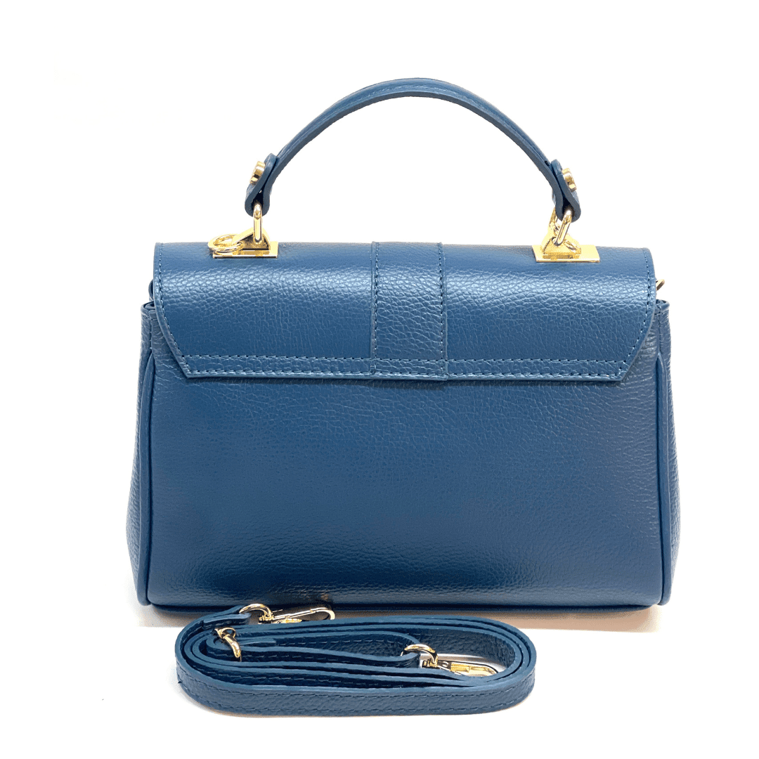 Női táska természetes bőrből Miriam - kék