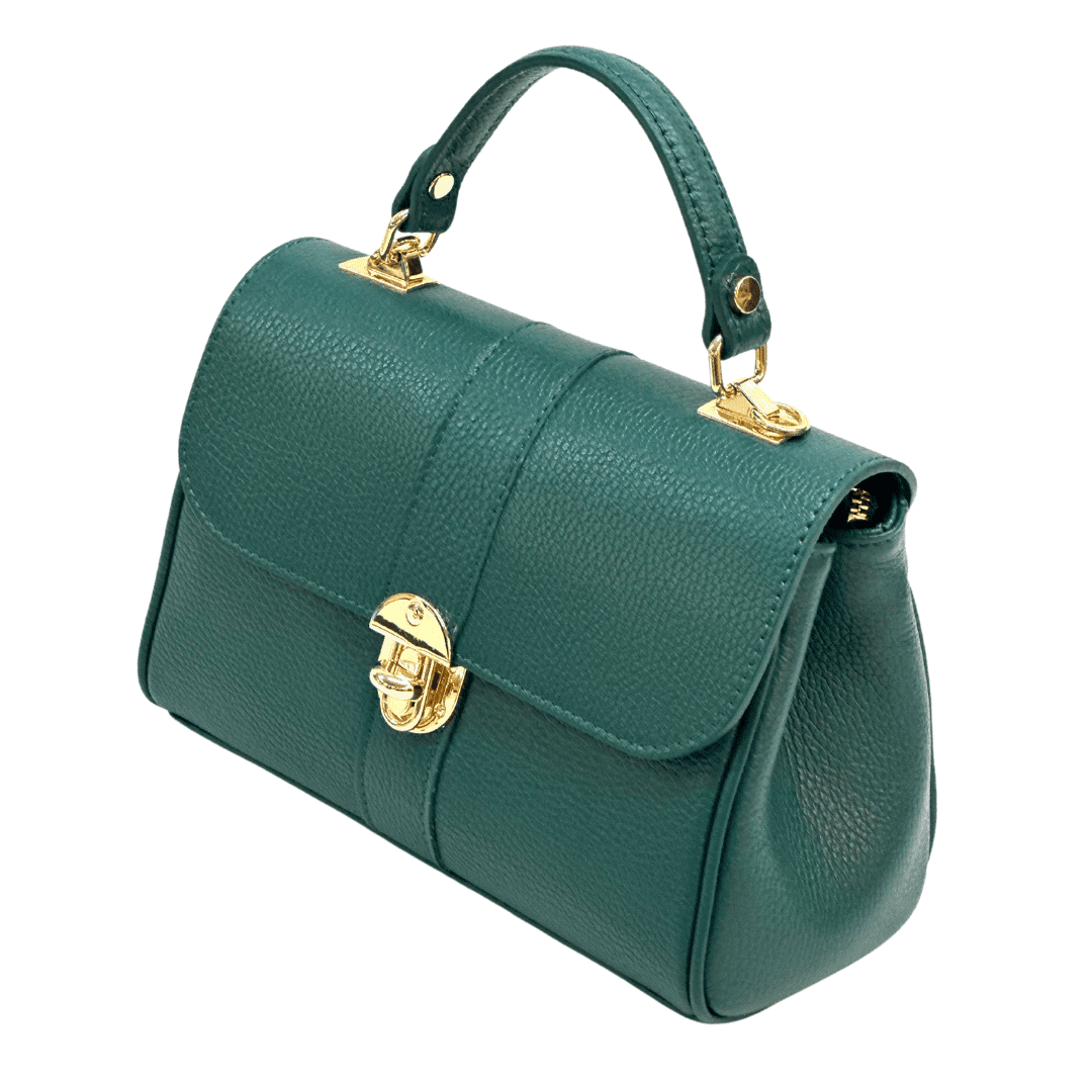 Női táska természetes bőrből Miriam - sötétzöld