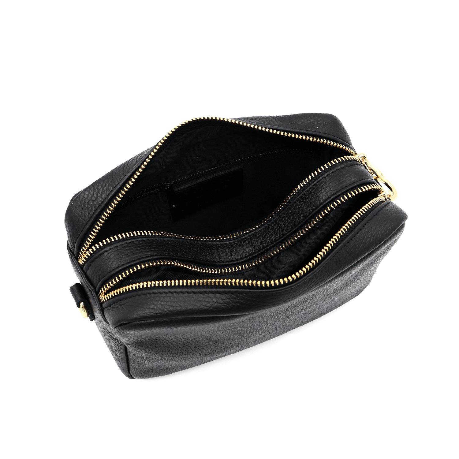 Természetes bőr válltáska 2 fogantyúval - fekete