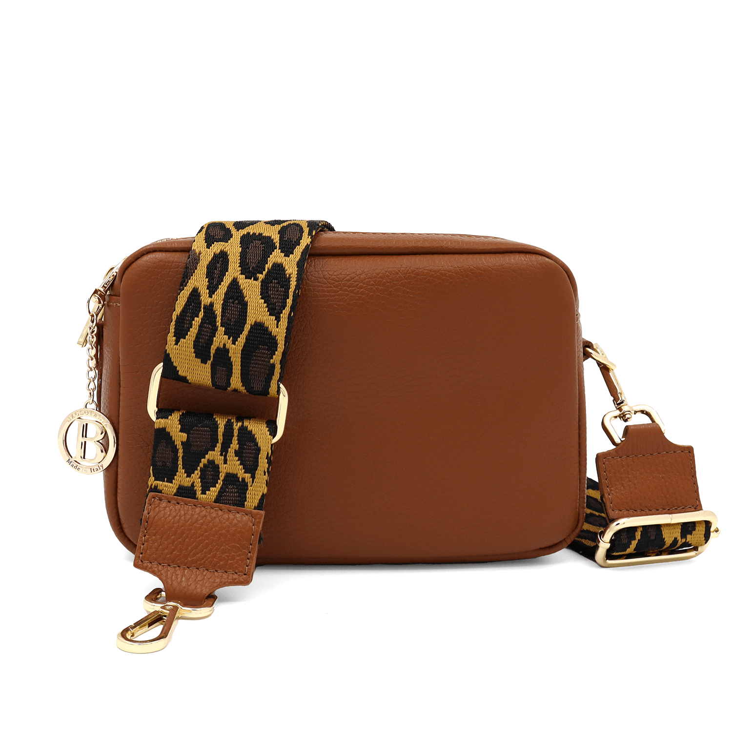 Természetes bőr válltáska 2 fogantyúval - cseréptetű barna