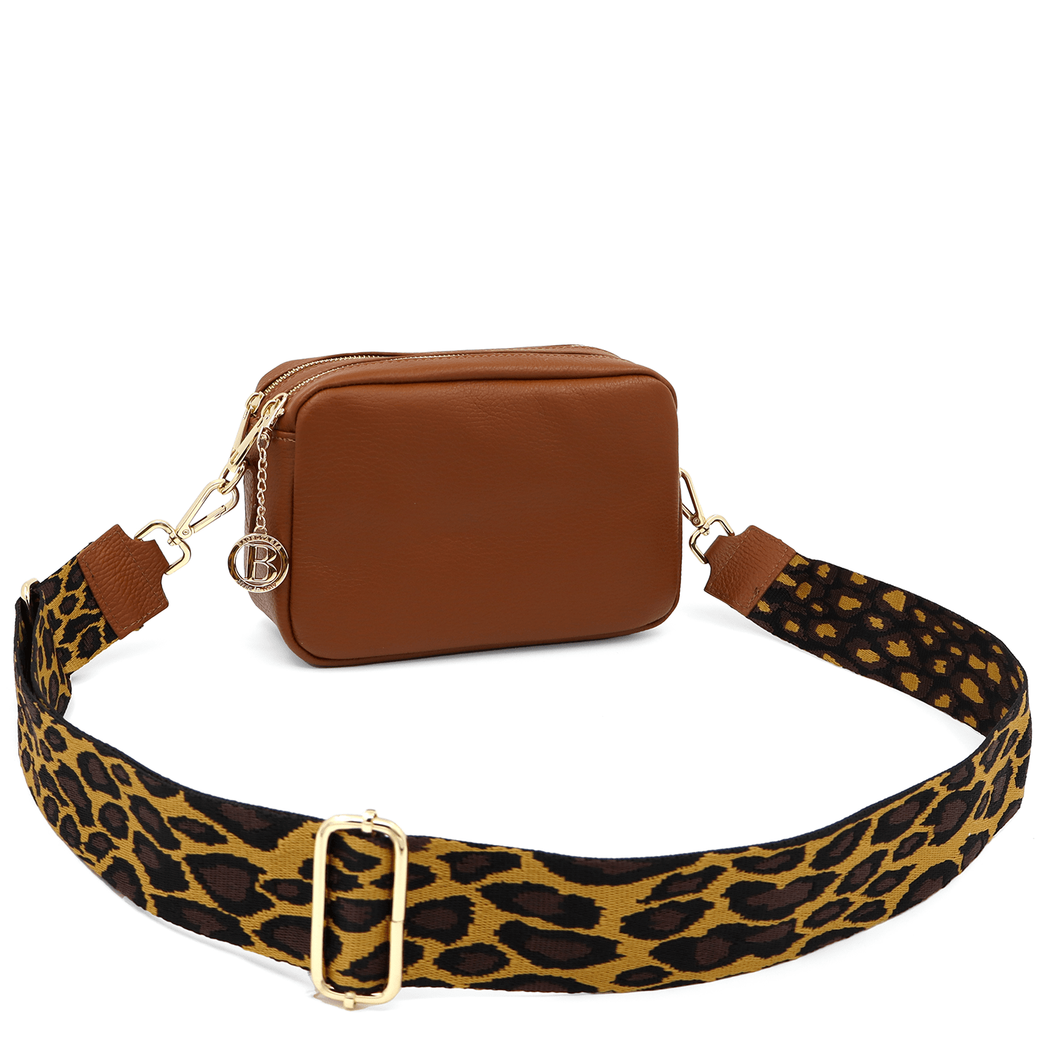 Természetes bőr válltáska 2 fogantyúval - cseréptetű barna