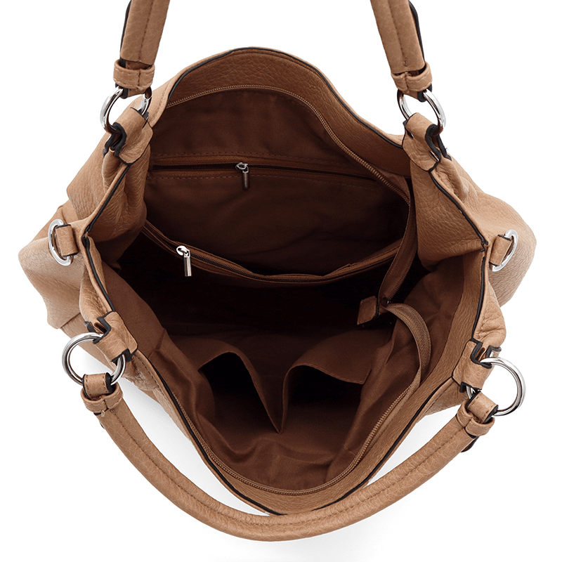 Nagy női táska, Renaya típusú - világosbarna