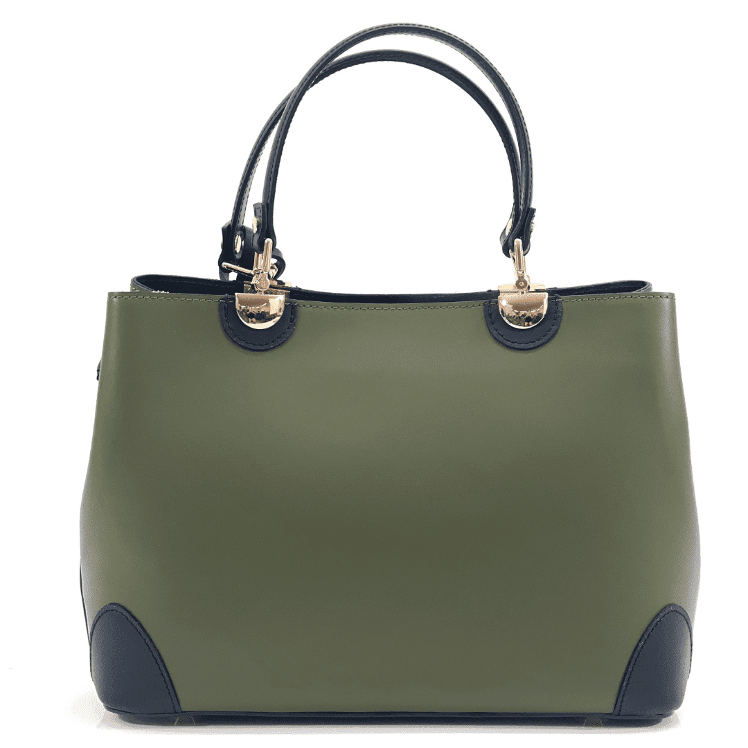 Női táska természetes bőrből Alika - zöld