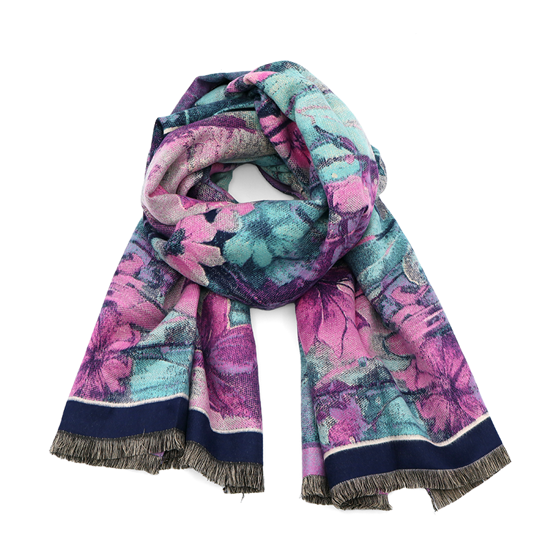 Nyakkendő nyomtatott mintával - lila lengyel virágok