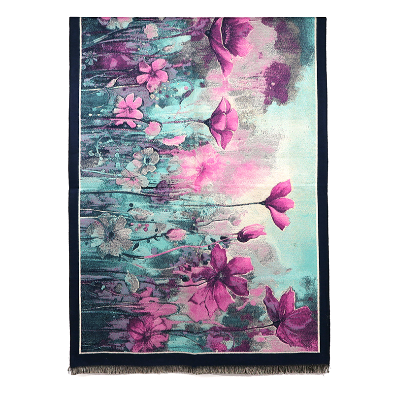 Nyakkendő nyomtatott mintával - lila lengyel virágok