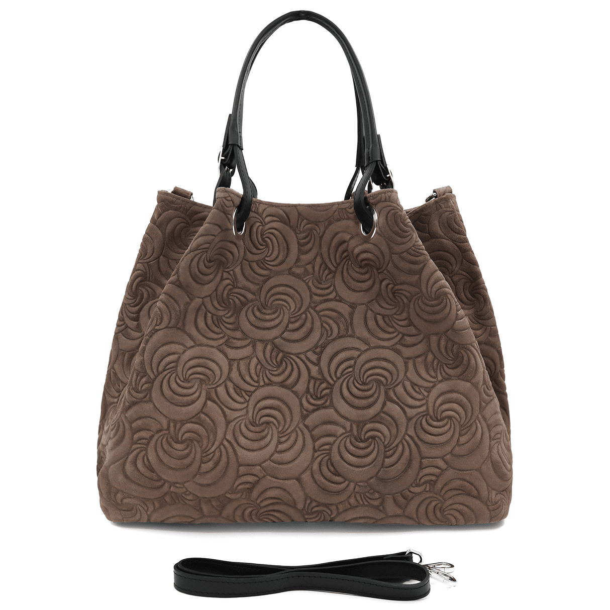 Nagy női táska természetes velúrból Rosie - világosbarna