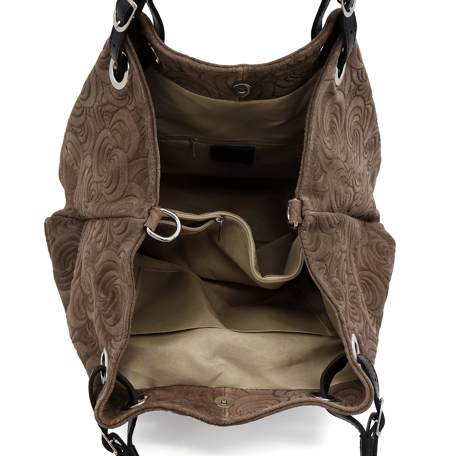 Nagy női táska természetes velúrból Rosie - világosbarna