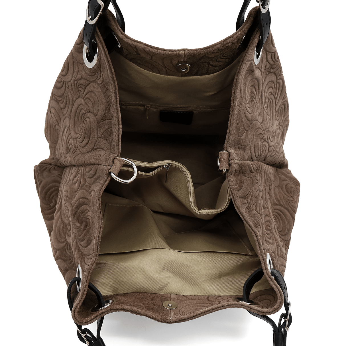 Nagy női táska természetes velúrból Rosie - világosbarna