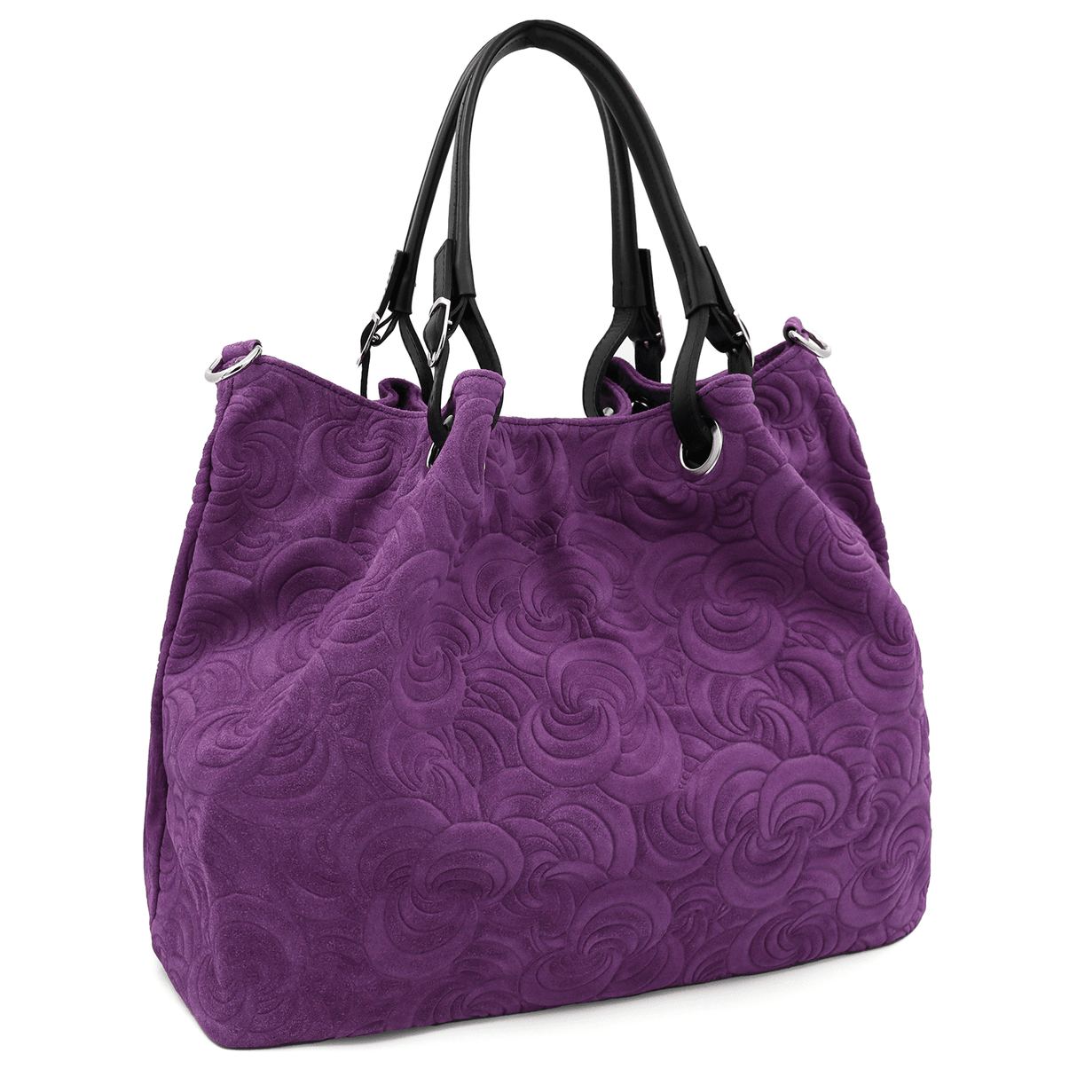 Nagy női táska természetes velúrból Rosie - lila