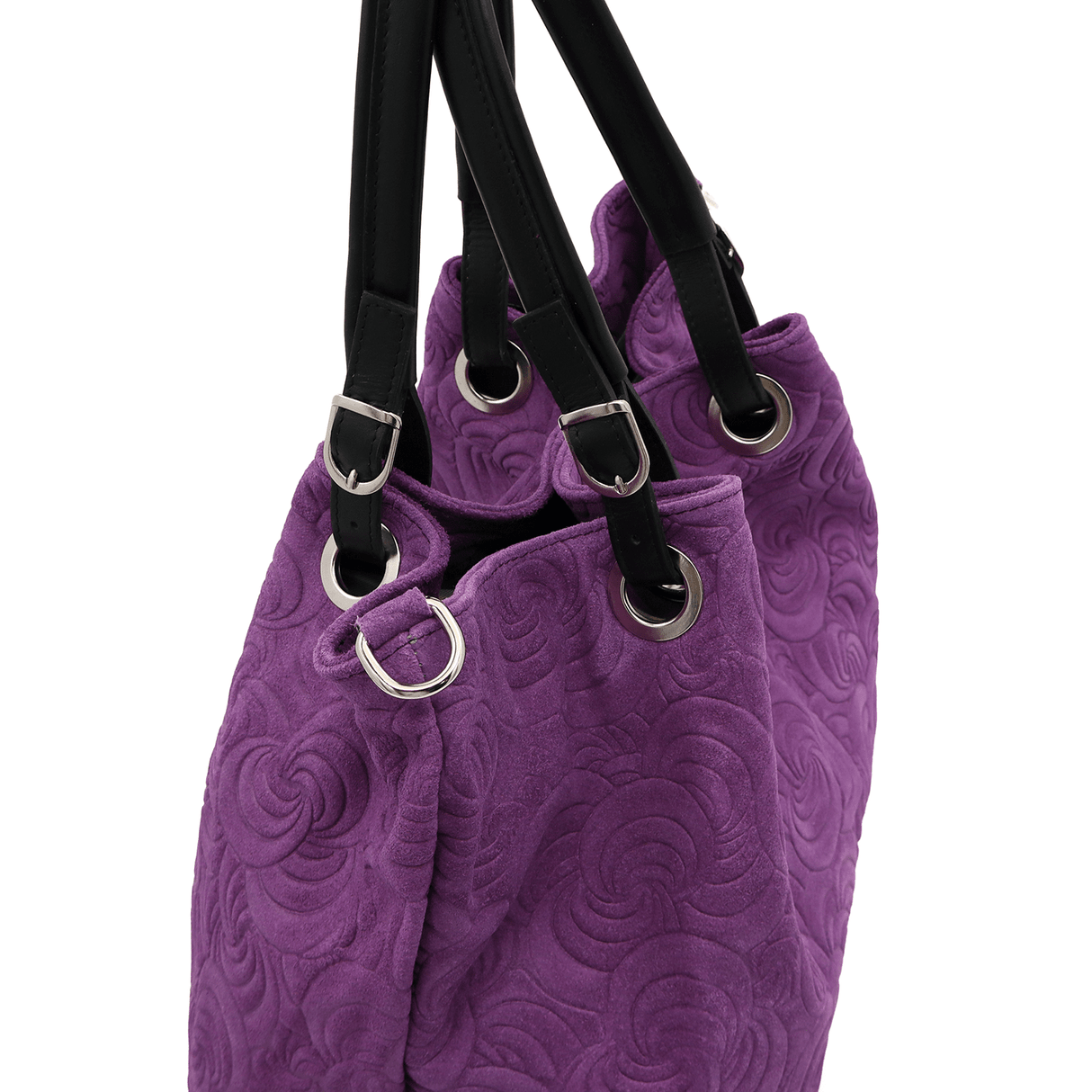 Nagy női táska természetes velúrból Rosie - lila