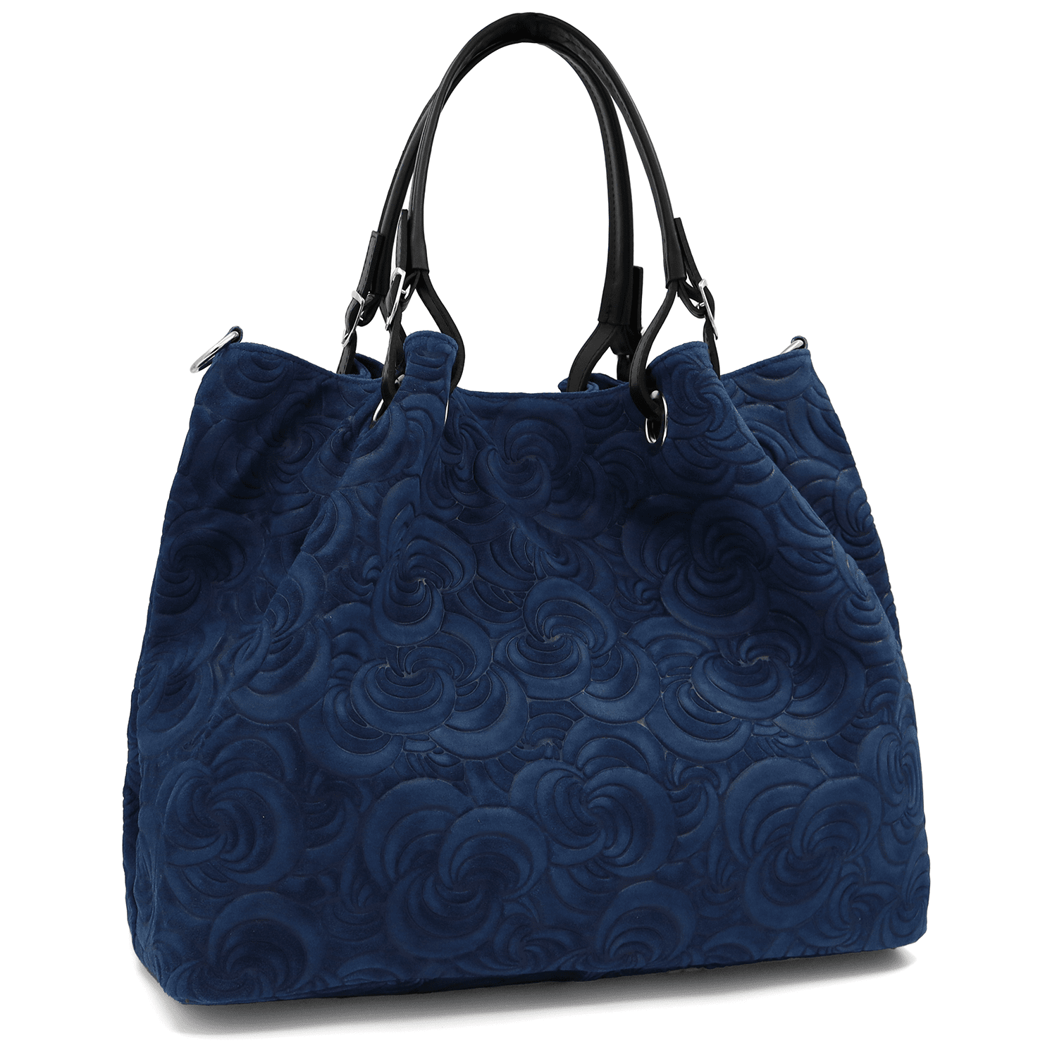 Nagy női táska természetes velúrból Rosie - kék