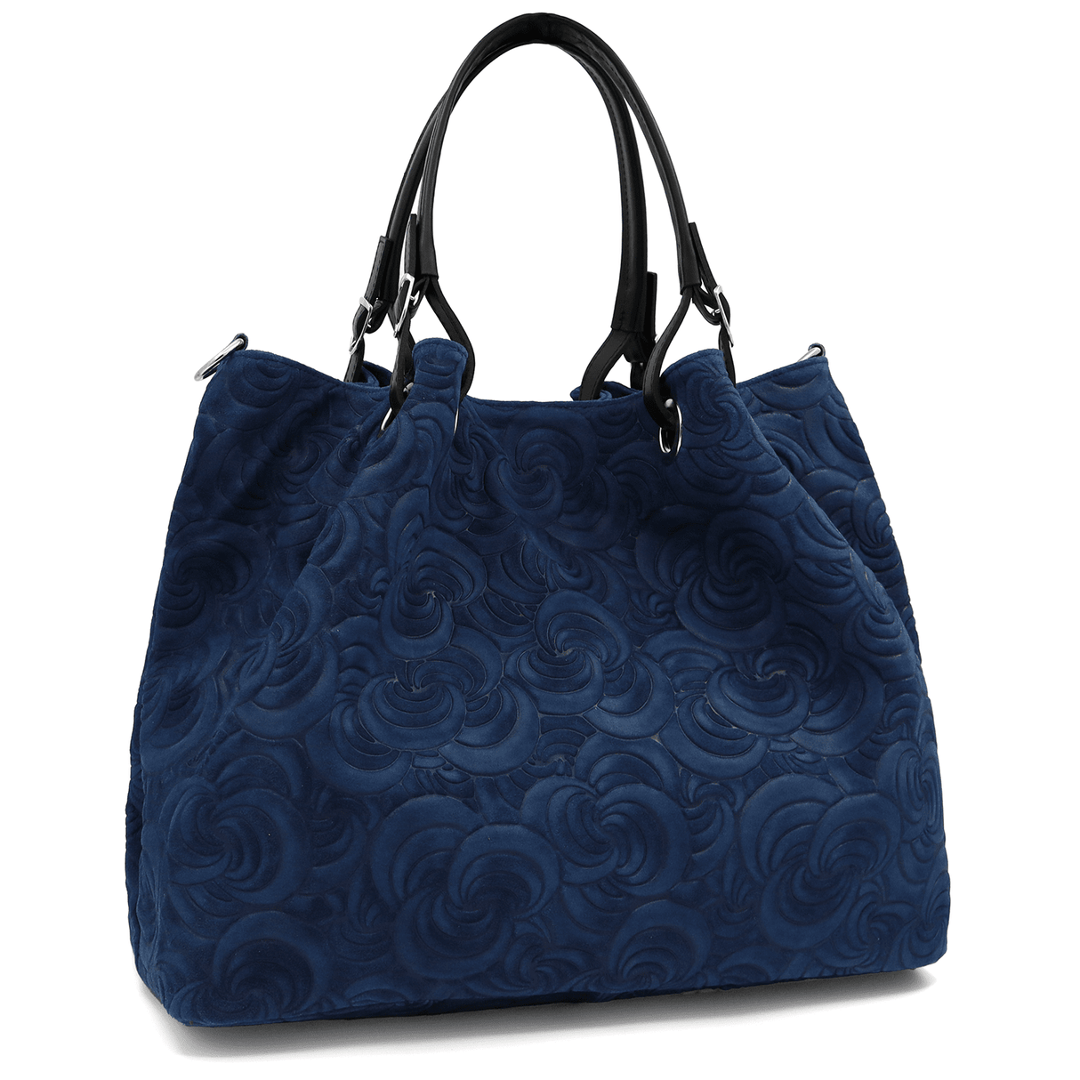 Nagy női táska természetes velúrból Rosie - kék