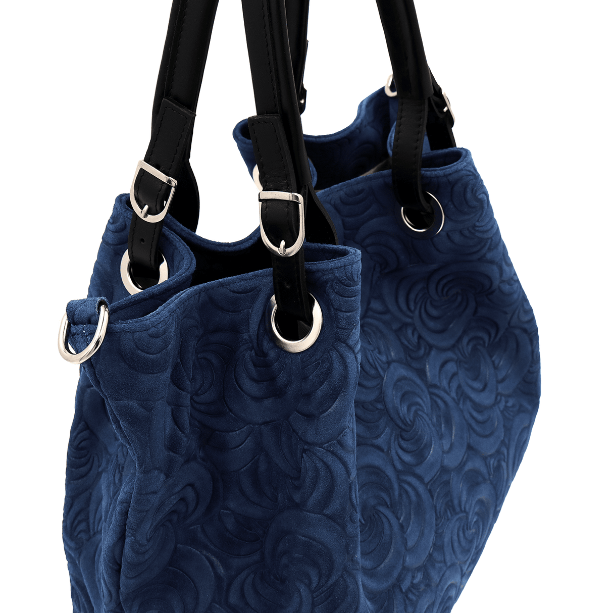 Nagy női táska természetes velúrból Rosie - kék