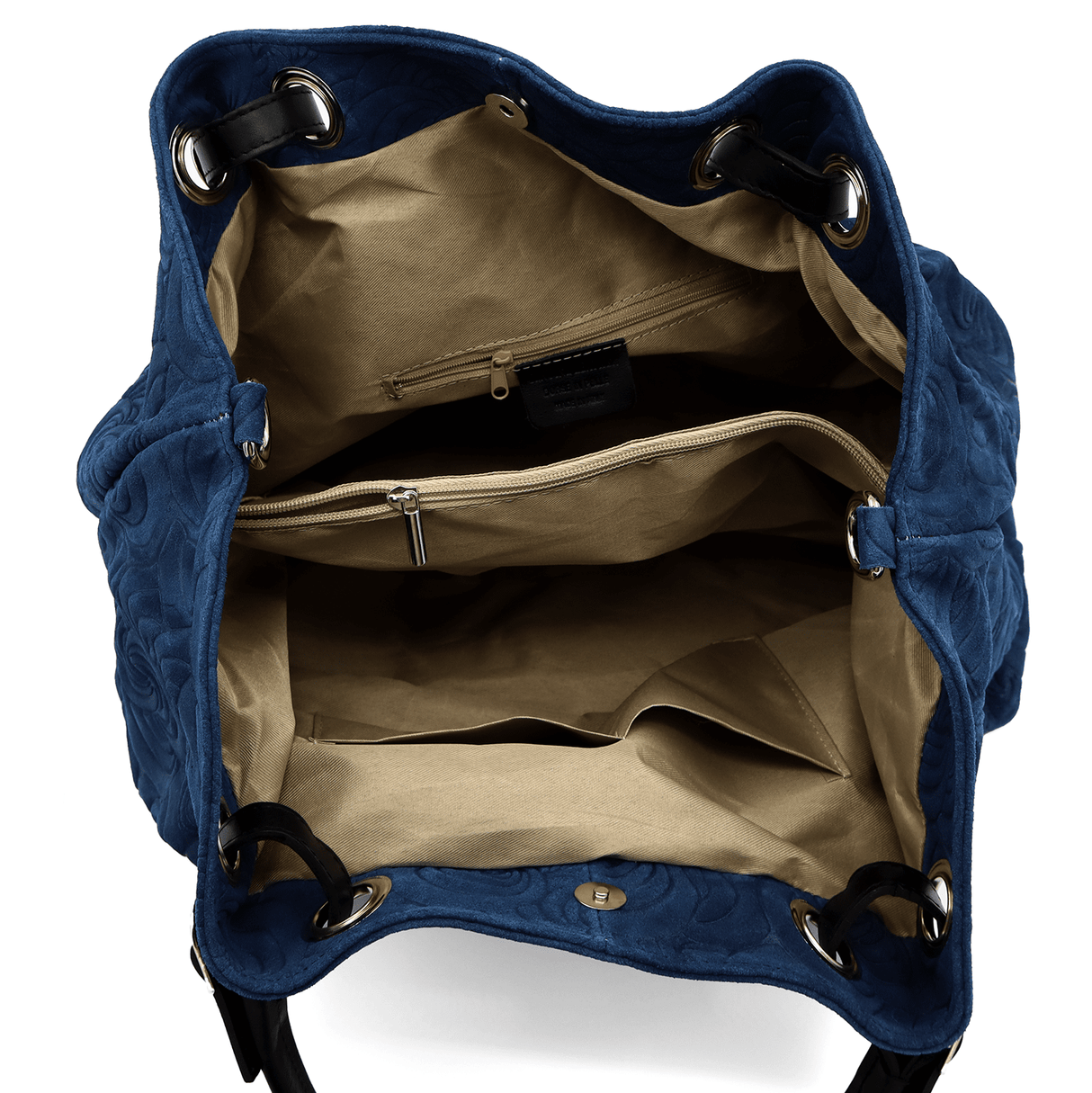 Nagy női táska természetes velúrból Rosie - kék