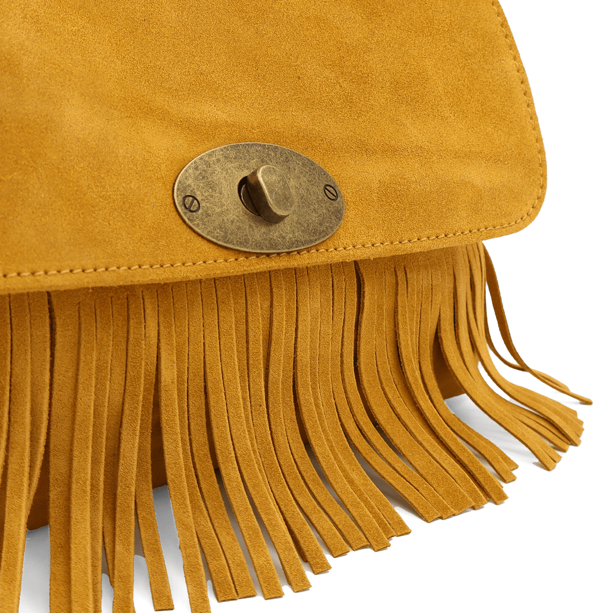 Női táska természetes velúrból - mustársárga