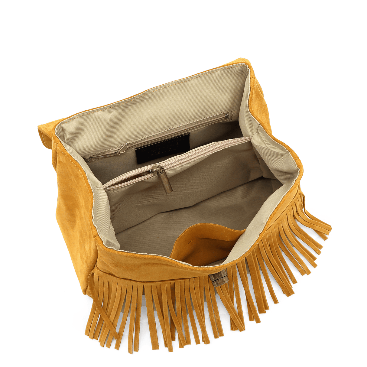 Női táska természetes velúrból - mustársárga