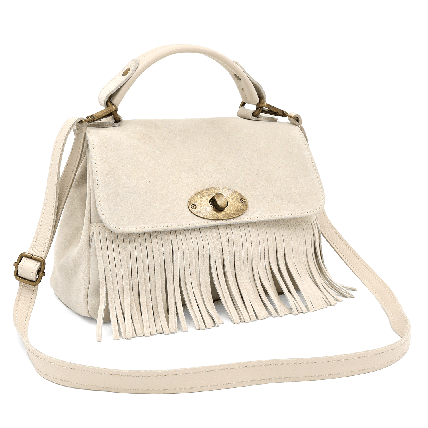 Női táska természetes velúrból - bézs