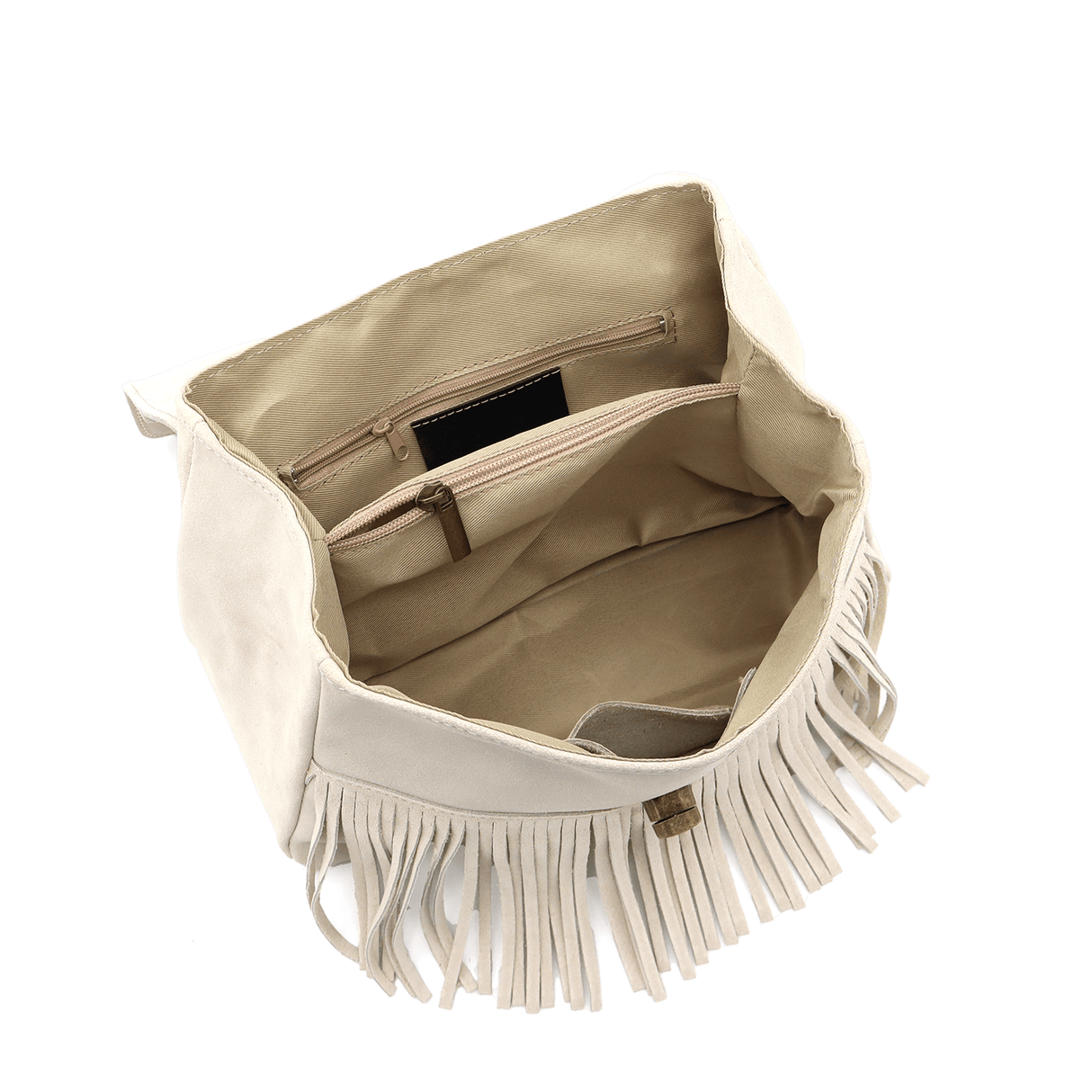 Női táska természetes velúrból - bézs