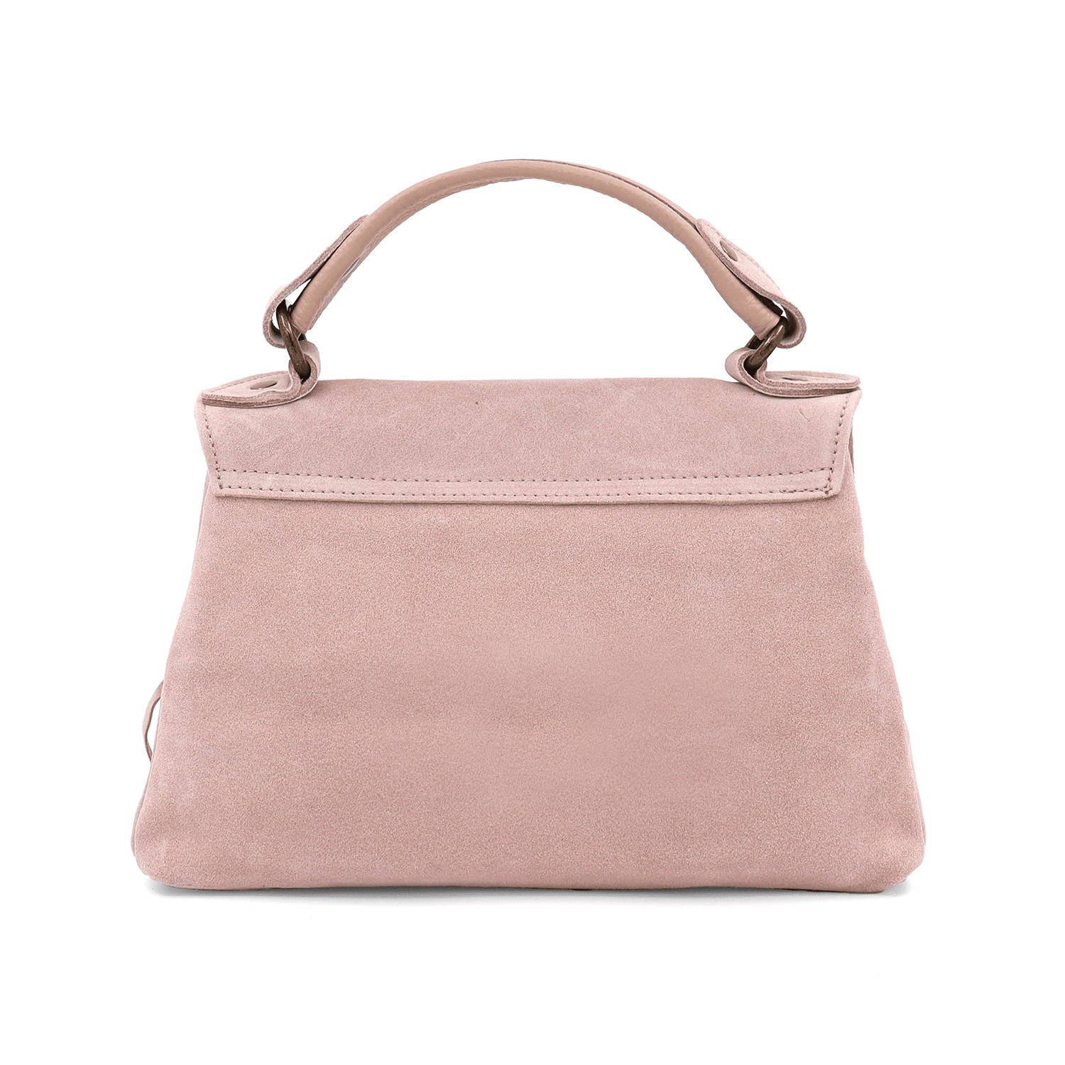 Női táska természetes velúrból - rózsaszín hamu