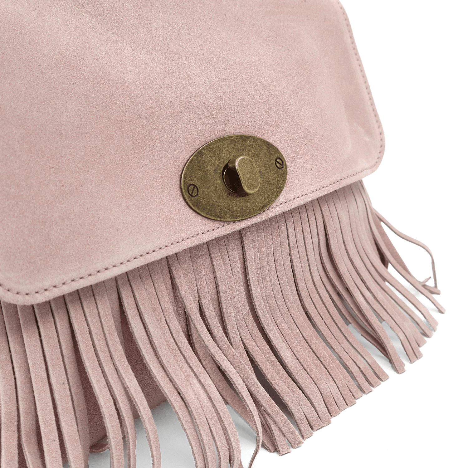 Női táska természetes velúrból - rózsaszín hamu