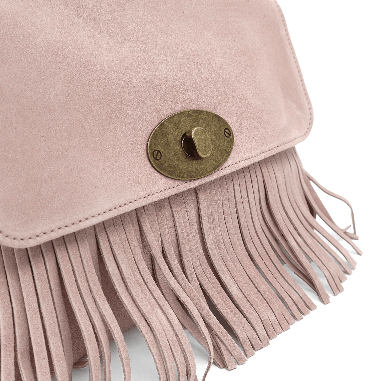 Női táska természetes velúrból - rózsaszín hamu