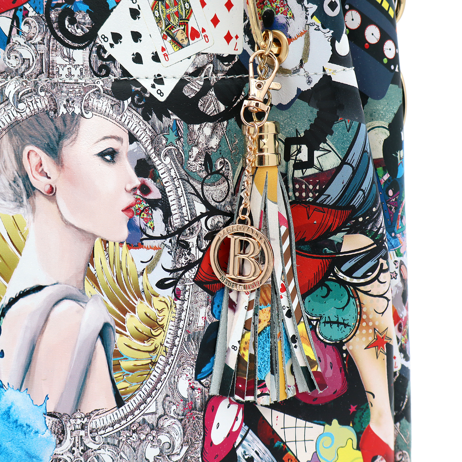 Női táska természetes bőrből Chloe nyomtatott mintával