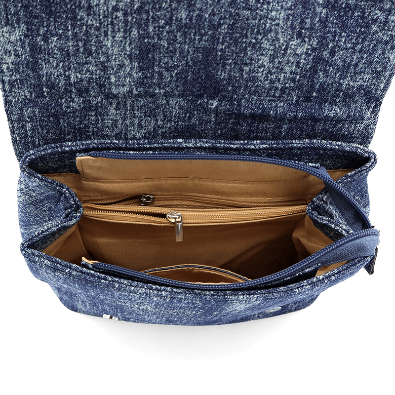 2 az 1-ben - Denim Deni hátizsák és táska - sötétkék