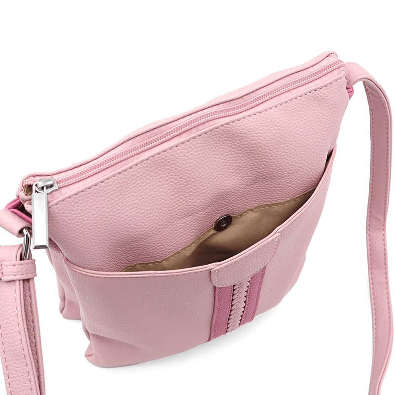 Kényelmes válltáska 3 rekesszel Neli - rózsaszín / fukszia