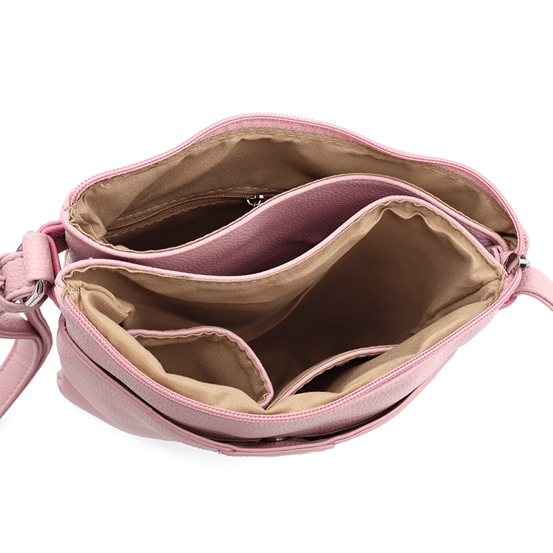 Kényelmes válltáska 3 rekesszel Neli - rózsaszín / fukszia