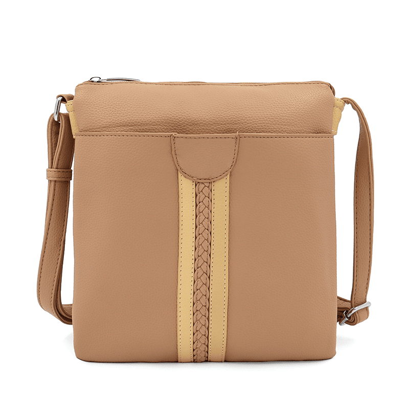 Kényelmes válltáska 3 rekesszel Neli - barna / világosbarna