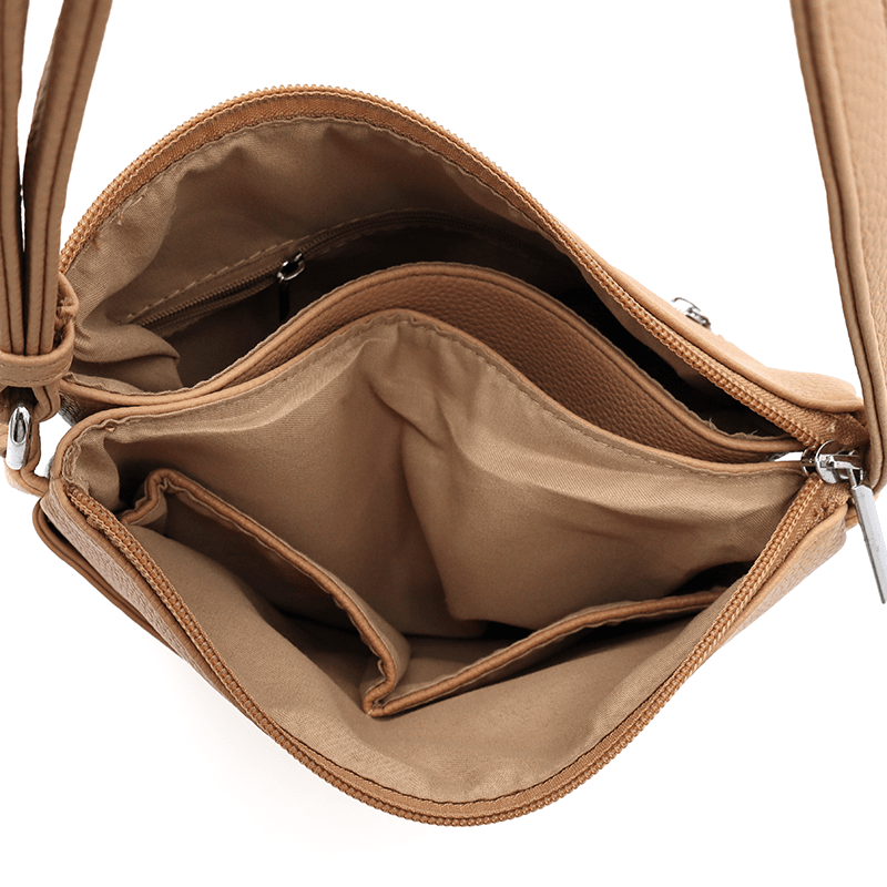 Kényelmes válltáska 3 rekesszel Neli - barna / világosbarna