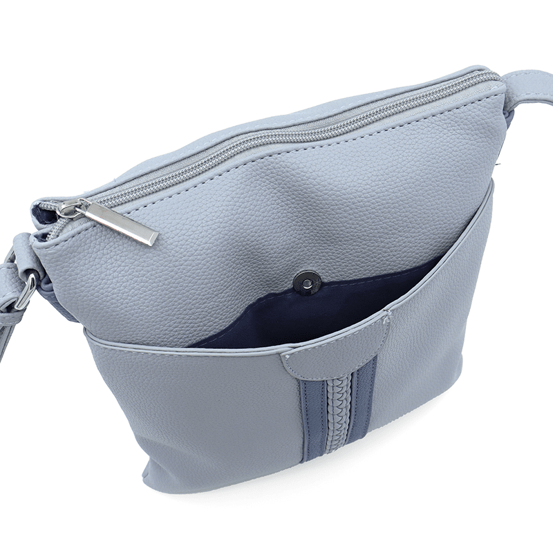 Kényelmes válltáska 3 rekesszel Neli - világoskék / sötétkék