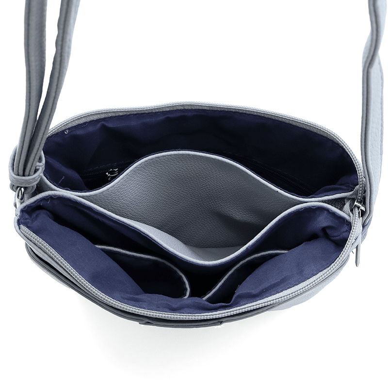 Kényelmes válltáska 3 rekesszel Neli - világoskék / sötétkék