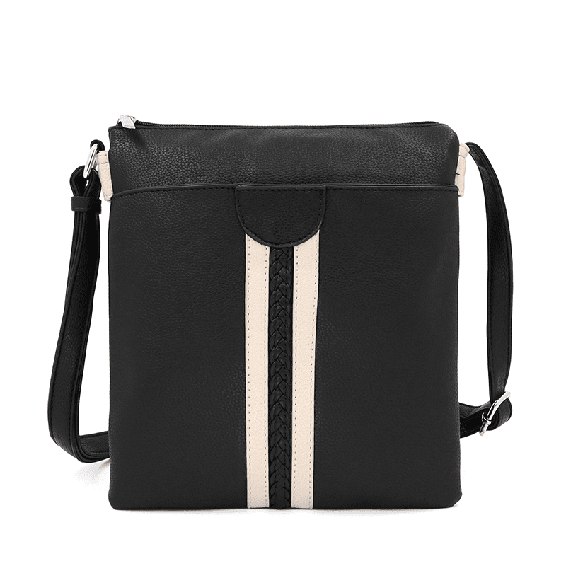 Kényelmes válltáska 3 rekesszel Neli - fekete / bézs