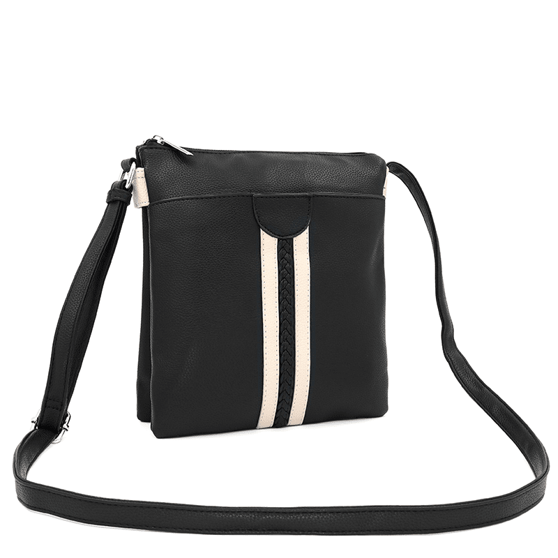 Kényelmes válltáska 3 rekesszel Neli - fekete / bézs