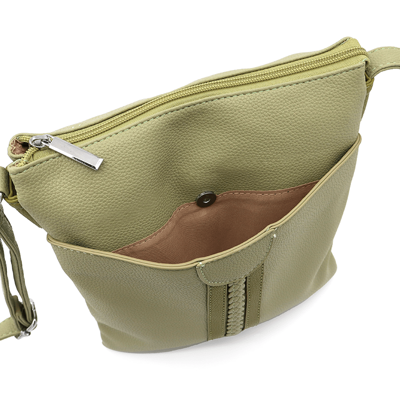 Kényelmes válltáska 3 rekesszel Neli - zöld / sötétzöld