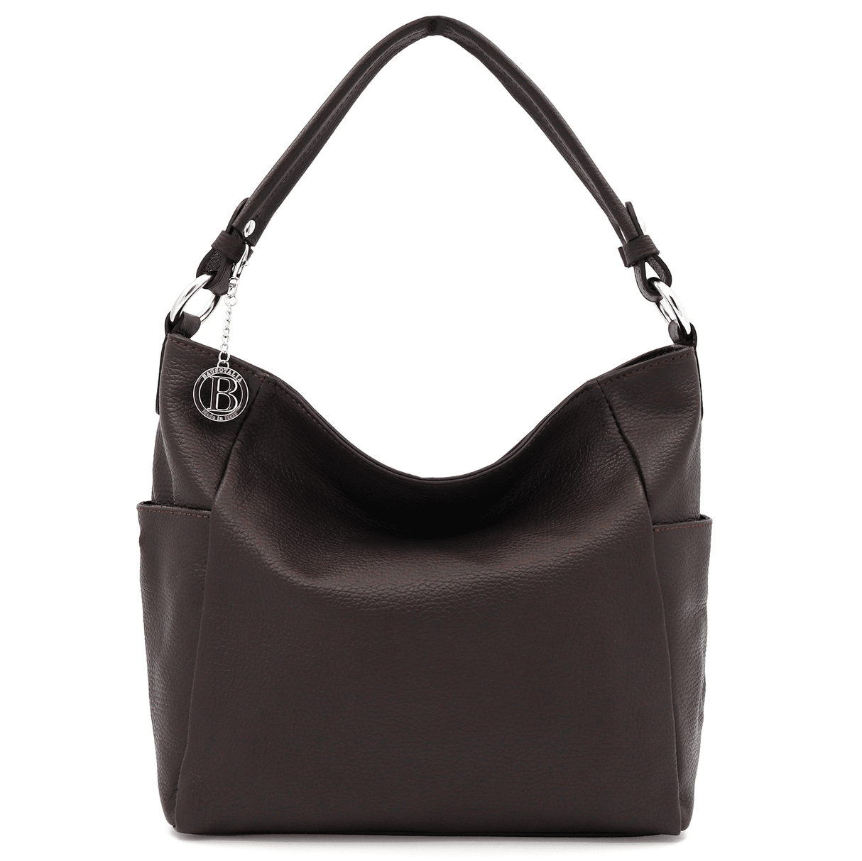 Női táska természetes bőrből Evelyn - sötétbarna