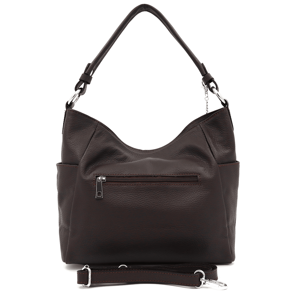 Női táska természetes bőrből Evelyn - sötétbarna